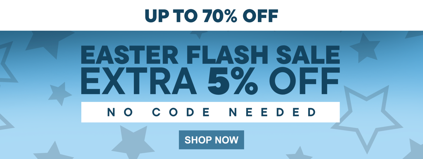 EASTER FLASH SALE - SAVE UP TO 70% + Extra 5%
